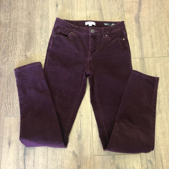 BUFFALO DAVID BITTON WOMEN BURGUNDY BRUSHED CORDUROY SKINNY PANTS - Picture 6 of 12
